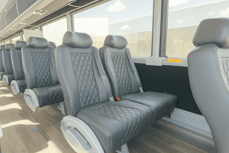 interior of Cape Coral Coach Bus Service charter bus