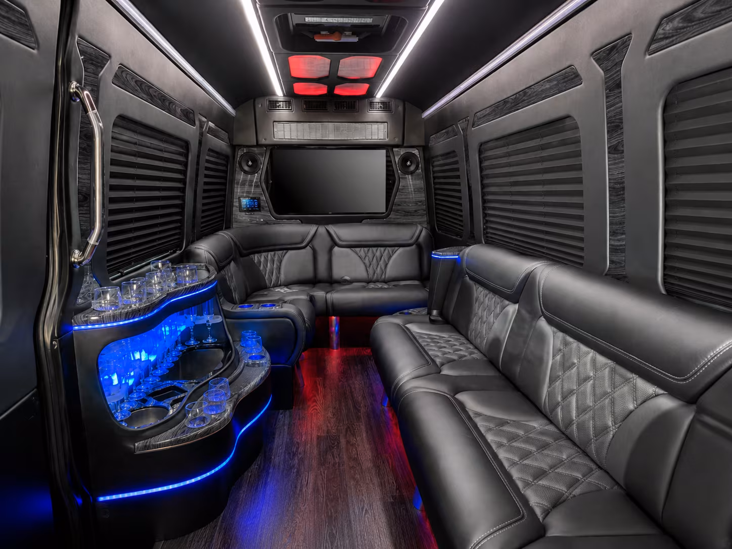 cape coral 50 passenger party bus interior
